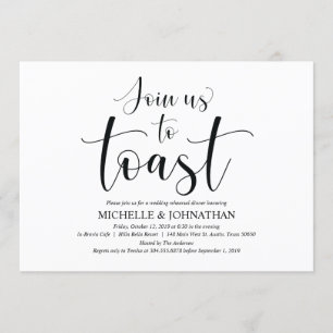 Elegante bruiloft repetitie Dinner Invitation Kaar Kaart