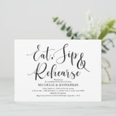 Elegante bruiloft repetitie Dinner Invitation Kaar Kaart (Staand voorkant)