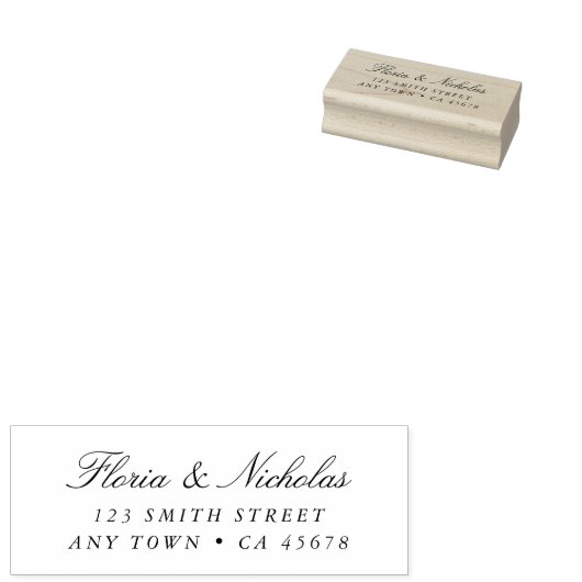 Elegante bruiloft retour adres Rubber Stamp Script Rubberstempel (Gestempeld)