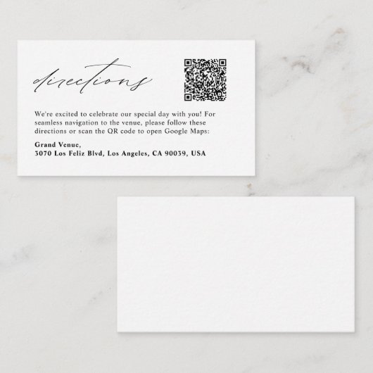 Elegante Bruiloft Routebeschrijving met Google Map Informatiekaartje (Voorkant / Achterkant)