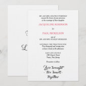 Elegante bruiloft roze wit twee harten kaart (Voorkant / Achterkant)