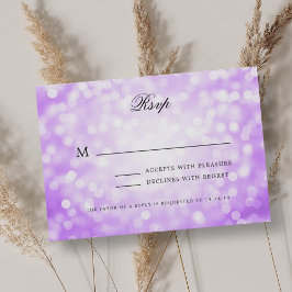 Elegante bruiloft RSVP Bokeh licht Paarse