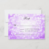 Elegante bruiloft RSVP Bokeh licht Paarse (Voorkant)