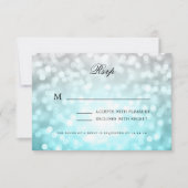 Elegante bruiloft RSVP Bokeh Lights Beach Ombre (Voorkant)
