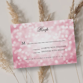 Elegante bruiloft RSVP Bokeh Lights Blush Pink