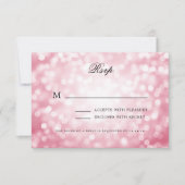 Elegante bruiloft RSVP Bokeh Lights Blush Pink (Voorkant)