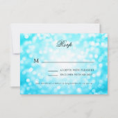 Elegante bruiloft RSVP Bokeh Lights Turquoise (Voorkant)