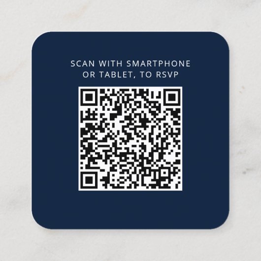 Elegante bruiloft RSVP kaart met QR code Vierkante Visitekaartje (Achterkant)