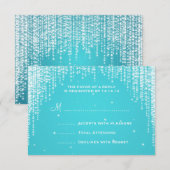 Elegante bruiloft RSVP Nachtverblinding Blauw (Voorkant / Achterkant)