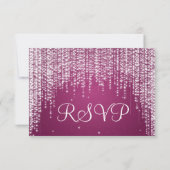 Elegante bruiloft RSVP Night Dazzle Berry Roze (Achterkant)