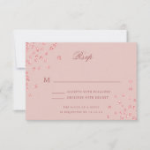 Elegante bruiloft RSVP Roos Gold Blush Confetti (Voorkant)
