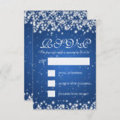 Elegante bruiloft RSVP Winter Sparkle Blue (Voorkant / Achterkant)