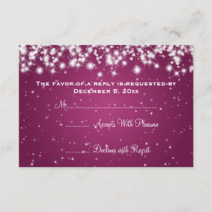 Elegante bruiloft RSVP Winter Sparkle Roze Kaartje
