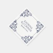 Elegante bruiloft servetten | Nadine (marineblauw) (Hoek)