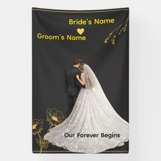 Elegante bruiloft spandoek (Verticaal)