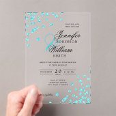 Elegante bruiloft Turquoise glitter Confetti thema Acryl Uitnodigingen (Insitu (Draagbaar))
