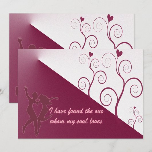 Elegante bruiloft uitnodiging citaten kaart (Voorkant / Achterkant)