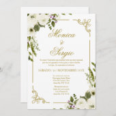 Elegante bruiloft uitnodiging in het Spaans (Voorkant / Achterkant)