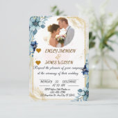 Elegante bruiloft uitnodiging, kaart (Staand voorkant)