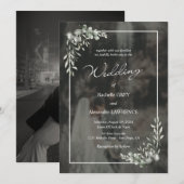 Elegante bruiloft uitnodiging met Eucalyptus Desig (Voorkant / Achterkant)