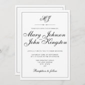 Elegante bruiloft uitnodiging met QR Code (Voorkant / Achterkant)