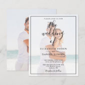 Elegante bruiloft uitnodiging met script foto (Voorkant / Achterkant)