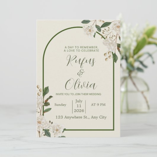 Elegante bruiloft uitnodiging ontwerp – gepersonal (Staand voorkant)