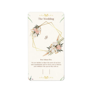 Elegante  bruiloft uitnodiging Sjabloon Etiket