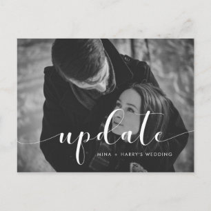 Elegante bruiloft update aankondiging foto briefkaart