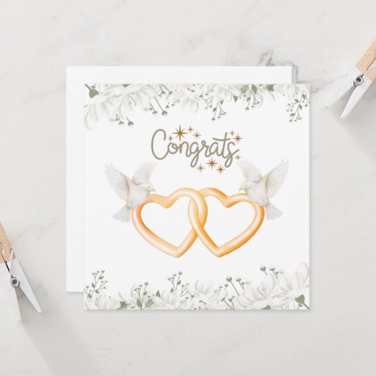 Elegante bruiloft Verloving Kaart (Voorkant / Achterkant in situ)