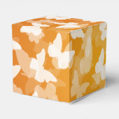 Elegante bruiloft vlinders Monogram Sinaasappel Bedankdoosjes (Achterkant)