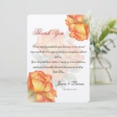 Elegante bruiloft Waterverf Rozen Pastelbloemblaad Bedankkaart (Staand voorkant)