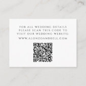 Elegante bruiloft website QR Code Zwart & Wit Info Informatiekaartje (Achterkant)