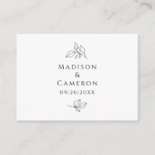 Elegante bruiloft website QR Code Zwart & Wit Info Informatiekaartje (Voorkant)