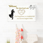 Elegante bruiloft welkomstbanner - "Onze Forever B Spandoek (Insitu)