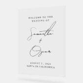 Elegante Bruiloft Welkomstbord Aangepaste Namen en Acryl Bord (Hoek)