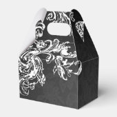 Elegante bruiloft wervelingen 2 zwart bedankdoosjes (Achterkant)