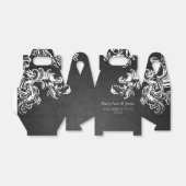 Elegante bruiloft wervelingen 2 zwart bedankdoosjes (Uitgevouwen)