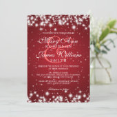 Elegante bruiloft winter sparkle rood kaart (Staand voorkant)