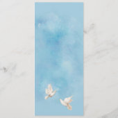 Elegante bruiloft witte Duiven Blauw Menu Kaart (Achterkant)