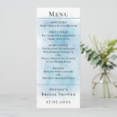 Elegante bruiloft witte Duiven Blauw Menu Kaart (Staand voorkant)