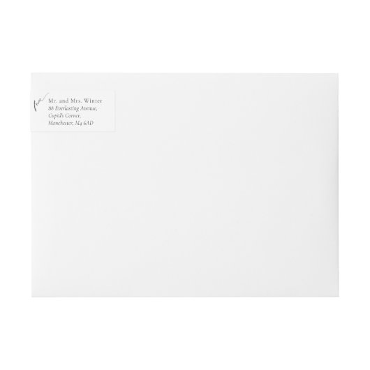 Elegante bruiloft wrap rond adres Label w Script (Voorkant)