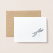 Elegante bruiloft zilveren libel dank u kaarten (Met envelop)