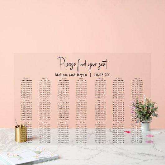 Elegante Bruiloft zitgrafiek 21 tafel acryl Acryl Bord (Huwelijk)