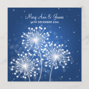 Elegante bruiloft zomer sparkle saffier blauw kaart