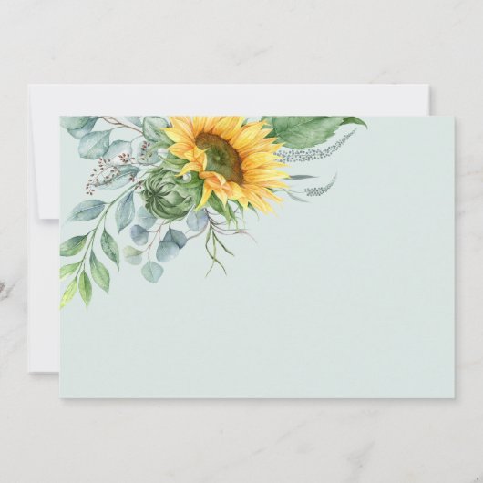 Elegante bruiloft Zonnebloem Save the Date (Achterkant)