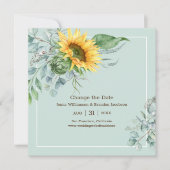 Elegante bruiloft zonnebloem Verander de datum Save The Date (Voorkant)