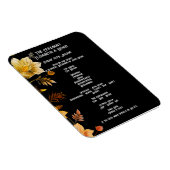 Elegante bruiloft zwart en goud bloemen uitnodigin magneet (Rechterzijde)