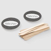 Elegante bruiloft zwart wit geschoven Damask Handwaaier (Niet-gemonteerd)