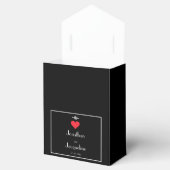 Elegante bruiloft Zwart Wit & Rood Hart Dank u Bedankdoosjes (Geopend)